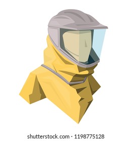 Protective suit, the suit, the gas mask. Amber. Glass transparent. vector icon avatar