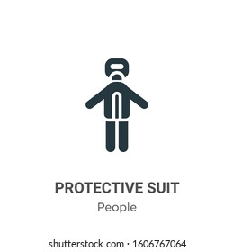Protective suit glyph icon vector on white background. Flat vector protective suit icon symbol sign from modern people collection for mobile concept and web apps design.