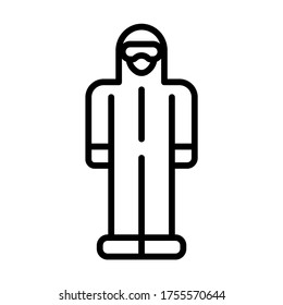 Protective suit icon. Line vector. Isolate on white background.