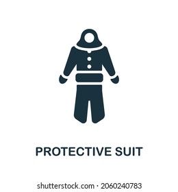 Protective Suit icon. Monochrome sign from bioengineering collection. Creative Protective Suit icon illustration for web design, infographics and more