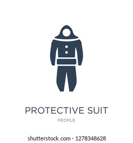 protective suit icon vector on white background, protective suit trendy filled icons from People collection, protective suit vector illustration