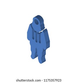 Protective Suit isometric left top view 3D icon