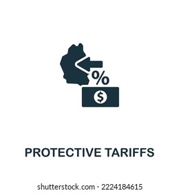 Protective Tariffs icon. Monochrome simple Global Business icon for templates, web design and infographics