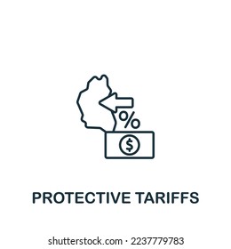 Protective Tariffs icon. Monochrome simple Global Business icon for templates, web design and infographics