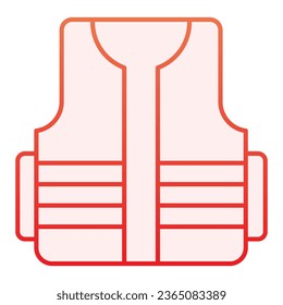 Protective vest flat icon. Builder vest red icons in trendy flat style. Construction wear gradient style design, designed for web and app. Eps 10