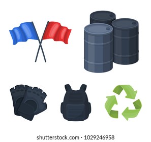 Protective vest, gloves and other equipment. Paintball single icon in cartoon style vector symbol stock illustration web.