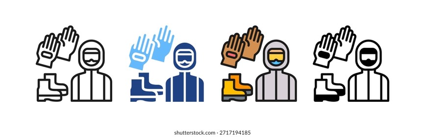 Icono de desgaste protector Ilustración vectorial múltiple