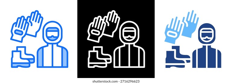 Protective Wear Icon triplestyle Vector Illustration