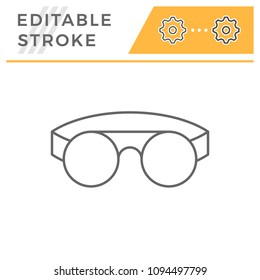 Protective welding goggles line icon