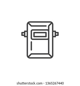 Protective welding mask line icon. linear style sign for mobile concept and web design. Welder mask outline vector icon. Symbol, logo illustration. Pixel perfect vector graphics