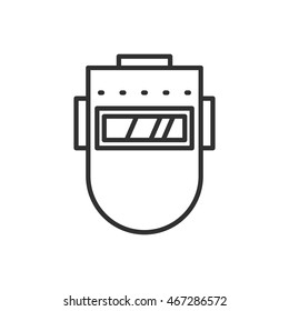 protective welding mask linear icon. Thin line design