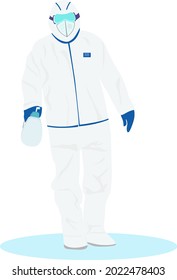 Traje blanco protector, ilustración, vector sobre un fondo blanco.