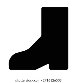 Protective Work Boot Icon for Safety Gear and Footwear Identification in Industrial Settings - High Quality Vectorial Stock Image