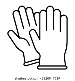 Protective work gloves outline icon with protective equipment industrial protection construction maintenance handwear workwear