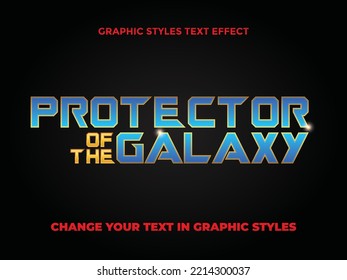 PROTECTOR OF THE GALAXY BLUE GRADIENT EDITABLE TEXT EFFECT
