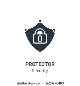 Protector glyph icon vector on white background. Flat vector protector icon symbol sign from modern security collection for mobile concept and web apps design.