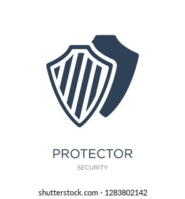 protector icon vector on white background, protector trendy filled icons from Security collection, protector vector illustration