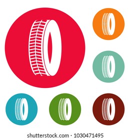 Protector icons circle set vector isolated on white background