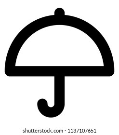 A protector like shape attache with J and a dot on the edge shaping icon for umbrella 