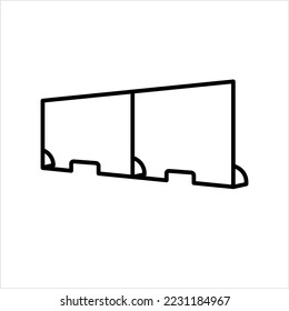 Protector Shield Barrier Icon, Translucent Glass Plexi Sheet Shield Vector Art Illustration