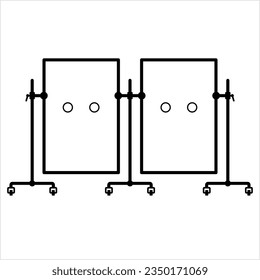 Protector Shield Barrier Icon, Translucent Glass Plexi Sheet Shield Vector Art Illustration