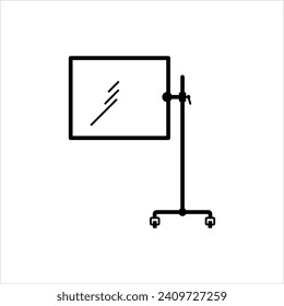 Protector Shield Barrier Icon, Translucent Glass Plexi Sheet Shield Vector Art Illustration