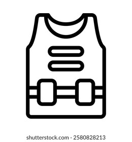 Protector Vest icon illustration in line style. Perfect for website mobile app presentation. Suitable for any user interface and user experience