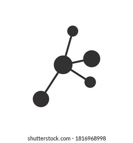 Protein Amino Acid Icon. Geometric Chemistry Molecule . Science Reaction. Proline Molecular Structure. Carbon, Nitrogen, Oxygen Atoms. Vector Illustration. Design On White Background EPS 10