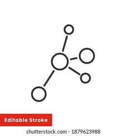 Protein, Amino Acid Icon, Line Style. Amino Acids In The Chain So That The Structure Is Not Straight. Vector Illustration. Design On White Background. Editable Stroke EPS 10