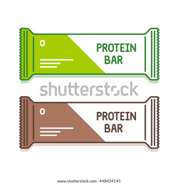 Protein Bar Green Brown Pack Organic Stock Vector Royalty Free