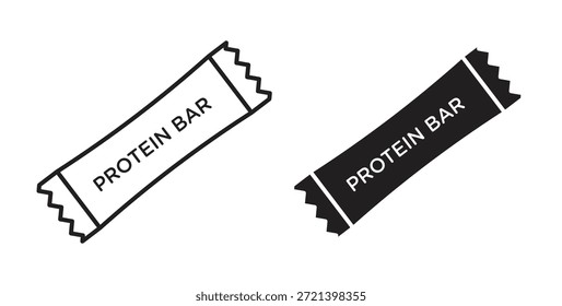 Conjunto de concepto de icono de barra de proteína. Colección de íconos simple