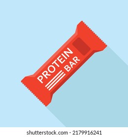 Protein bar icon in flat style. Fitness dessert vector illustration on isolated background. Energy nutrient sign business concept.