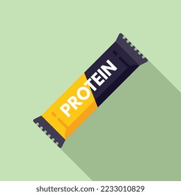 Protein bar icon flat vector. Sport nutrition. Gym food