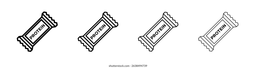 Protein bar icon Outline sign symbol set