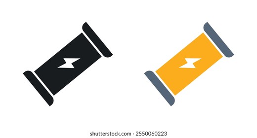 Protein bar icon set in black and colored version