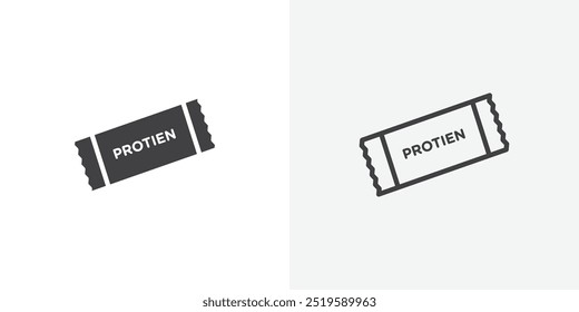 Protein bar icon. solid filled and stroke thin line style eps 10
