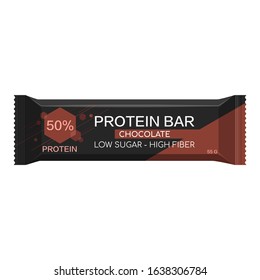 Protein bar isolated on white background.