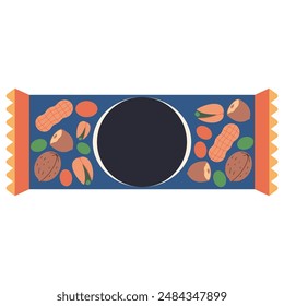 Protein bar no sugar vector cartoon illustration isolated on a white background.