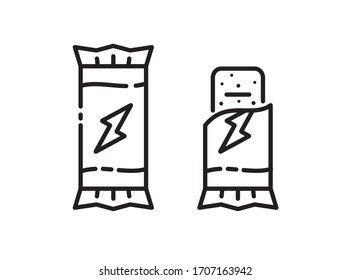 Protein Bar Simple Icon. Useful Energy Snack In Vector In A Flat Linear Style.