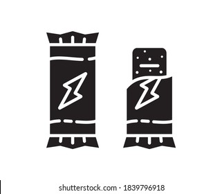 Protein Bar Simple Icon. Useful Energy Snack In Vector.