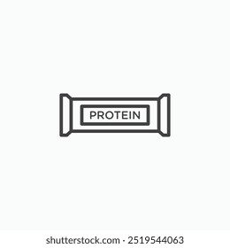 Protein bar thin liner icon isolated