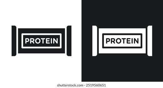 Protein barline vector icon set in solid and outline style.