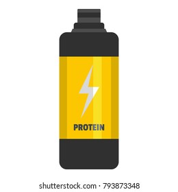 Protein bottle icon. Flat illustration of protein bottle vector icon for web.