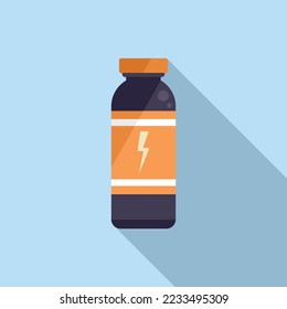 Protein bottle icon flat vector. Sport nutrition. Supplement gym