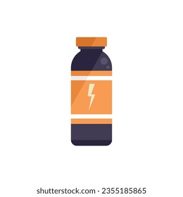 Protein bottle icon flat vector. Sport nutrition. Supplement gym isolated
