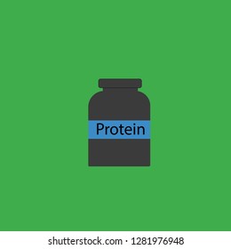 protein box icon, protein box symbol. Flat vector sign isolated on green background. Simple vector illustration for graphic and web design.