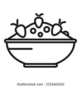 Protein breakfast icon outline vector. Healthy food. Meal plate