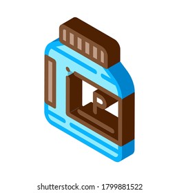 protein can icon vector. isometric protein can sign. color isolated symbol illustration