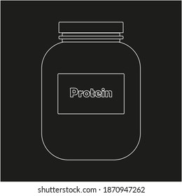 Protein Canister On White Background Vector