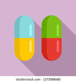 Protein capsule icon. Flat illustration of protein capsule vector icon for web design